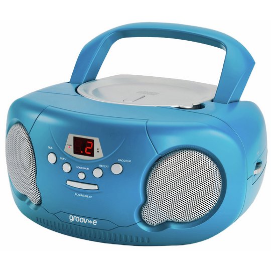 Groov-e Boombox CD Player with Radio – Blue