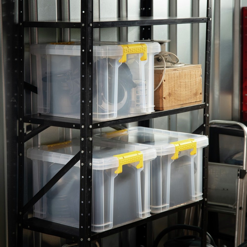 Strata Stackmaster 3 x 35L Plastic Storage Boxes