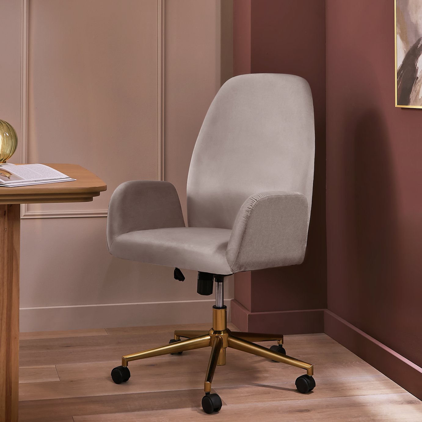 Habitat Clarice Velvet Office Chair