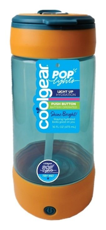 Cool Gear Orange Light up Bottle with Pull Up Sipper - 473ml