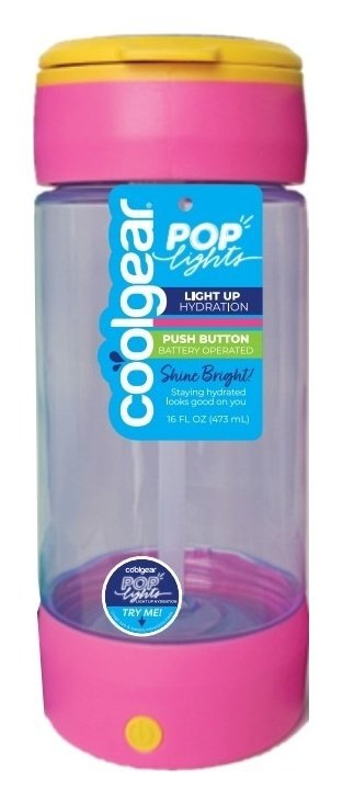 Cool Gear Pink Light Up Bottle With Pull Up Sipper - 473ml