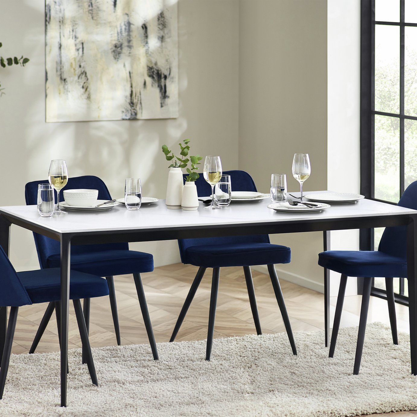 Julian Bowen Dexter 6 Seater Dining Table - White