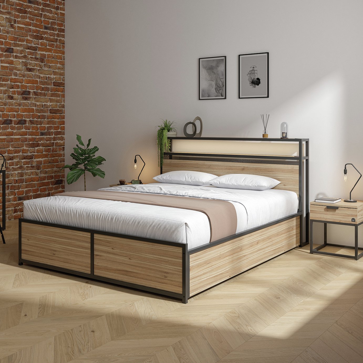 XR Living Denver Ottoman Bed with LED Lights