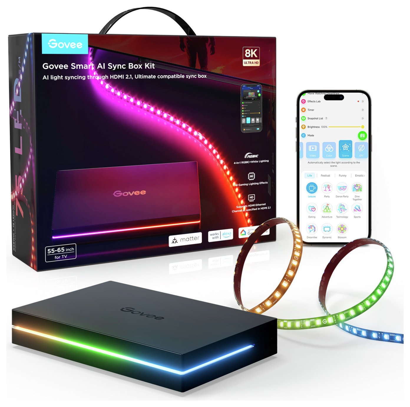 Govee AI Gaming and TV Sync Box Kit 2 - Black