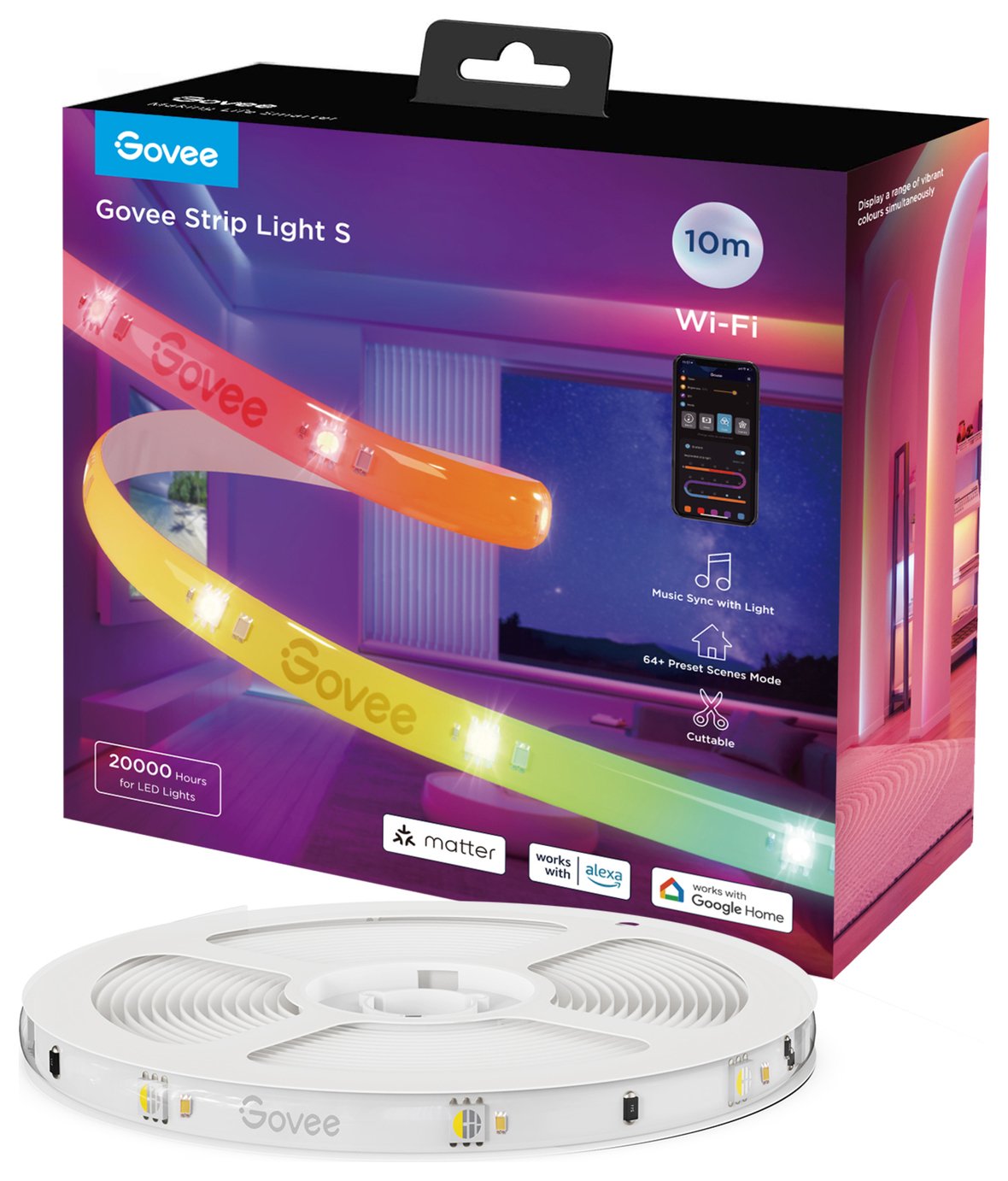 Govee RGBIC Strip Light S with Epoxy Coating - 10m