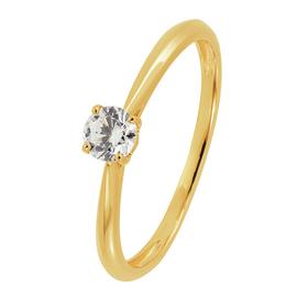 Revere 9ct Gold 4mm Solitaire Cubic Zirconia Ring