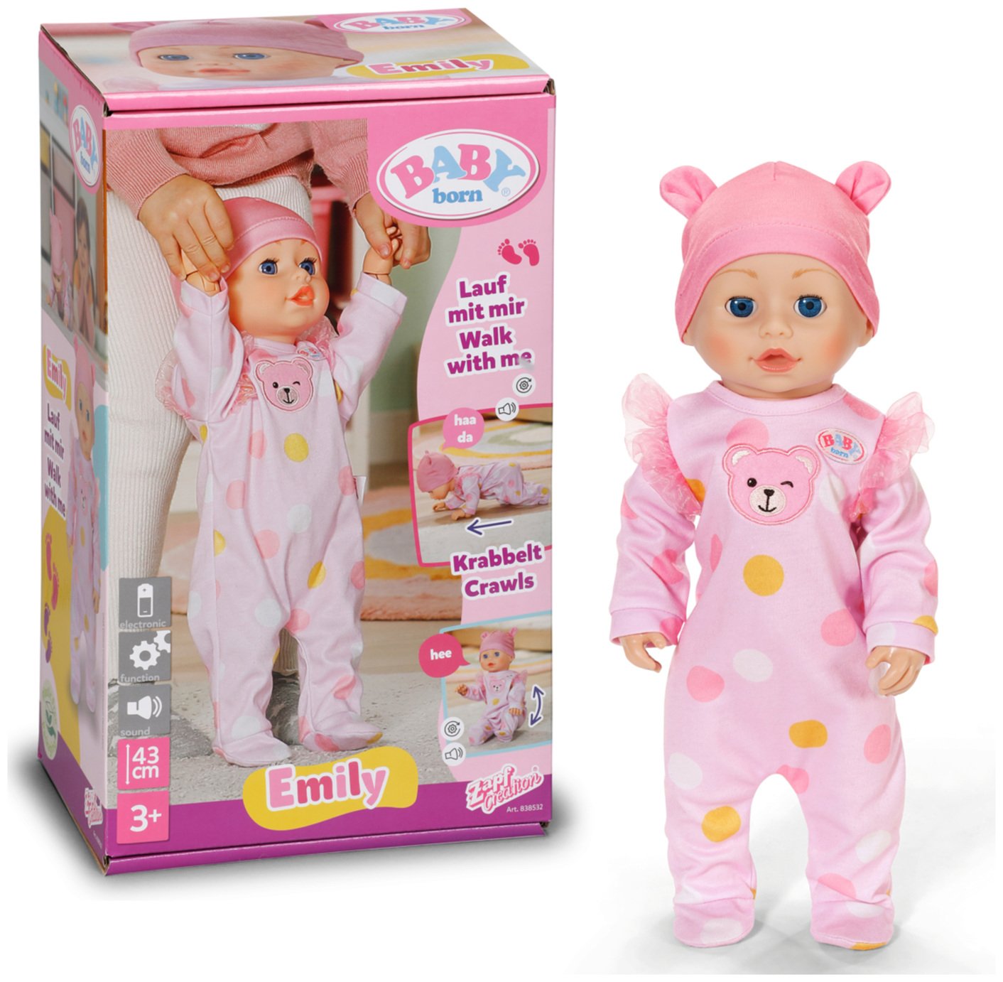 Baby Born Emily Walk With Me 15 Inch Baby Doll