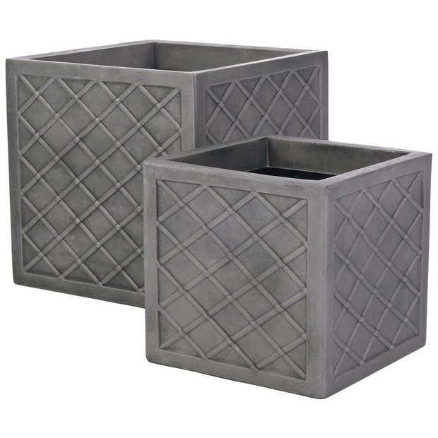 Buy Sankey Square Lazio Planters Set of 2 Garden pots and planters Argos