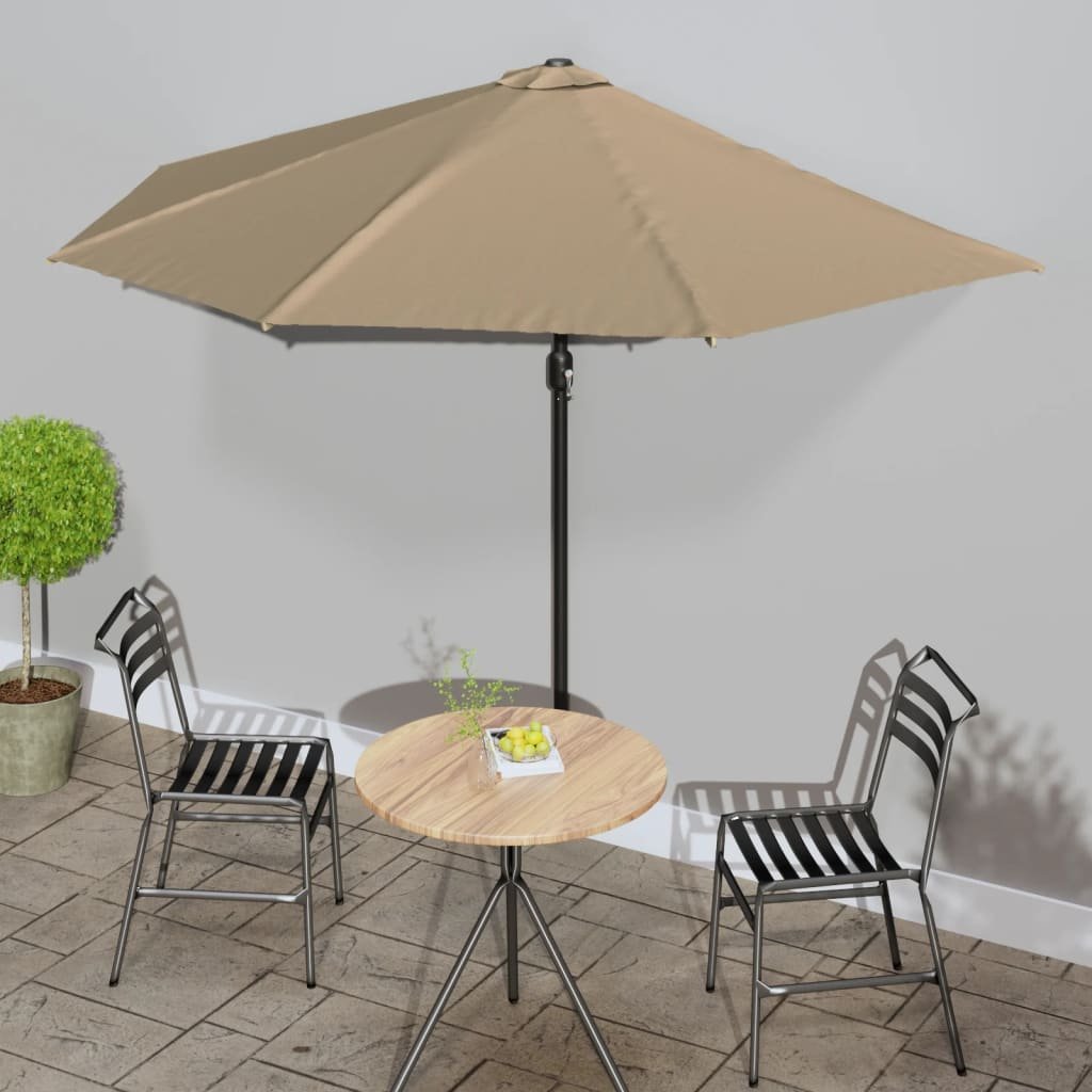 Walplus Garden Parasol - Taupe - 300 x 155 x 223 cm