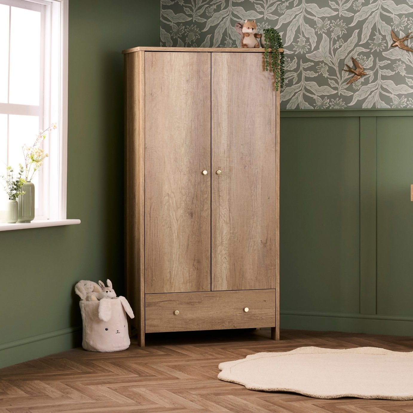 OBaby Nika 2 Door Wardrobe - Oak