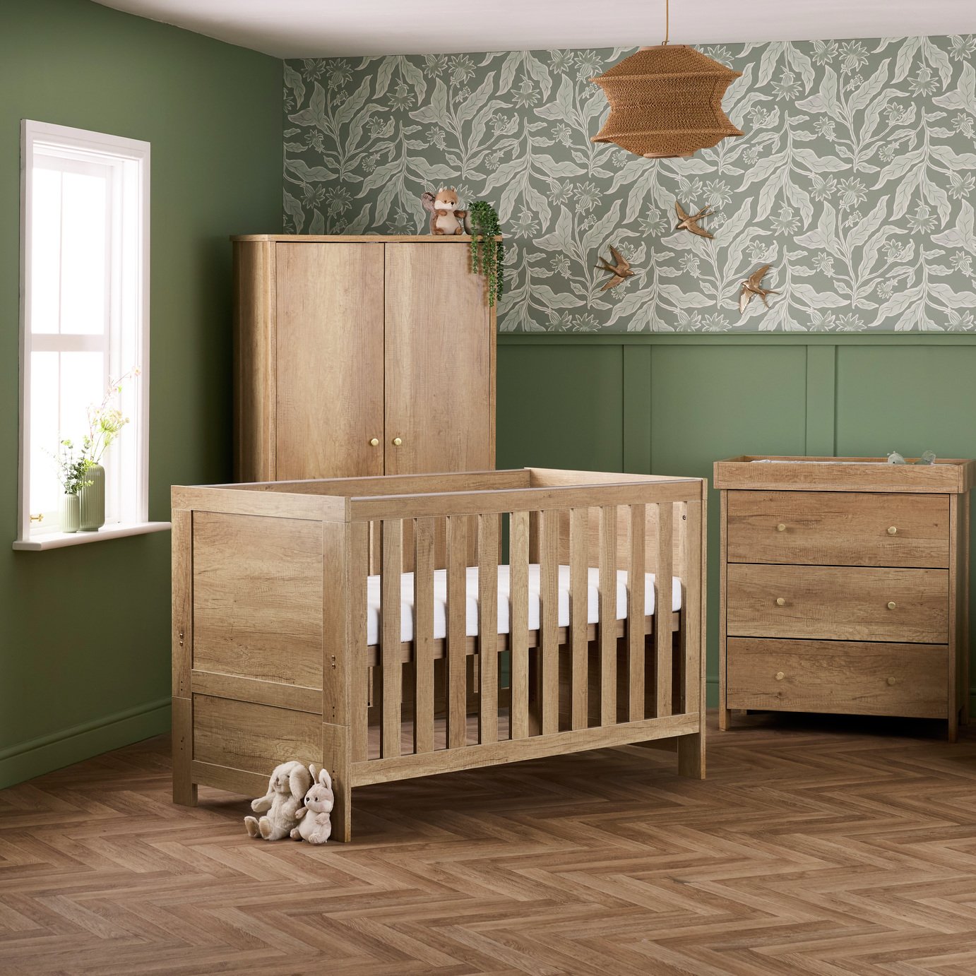 Obaby Nika Nursery 3 Piece Furniture Set - Oak