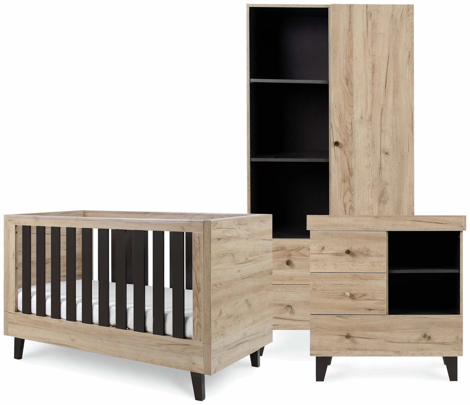 Tutti Bambini Como Nursery 3 Piece Furniture Set - Oak Grey