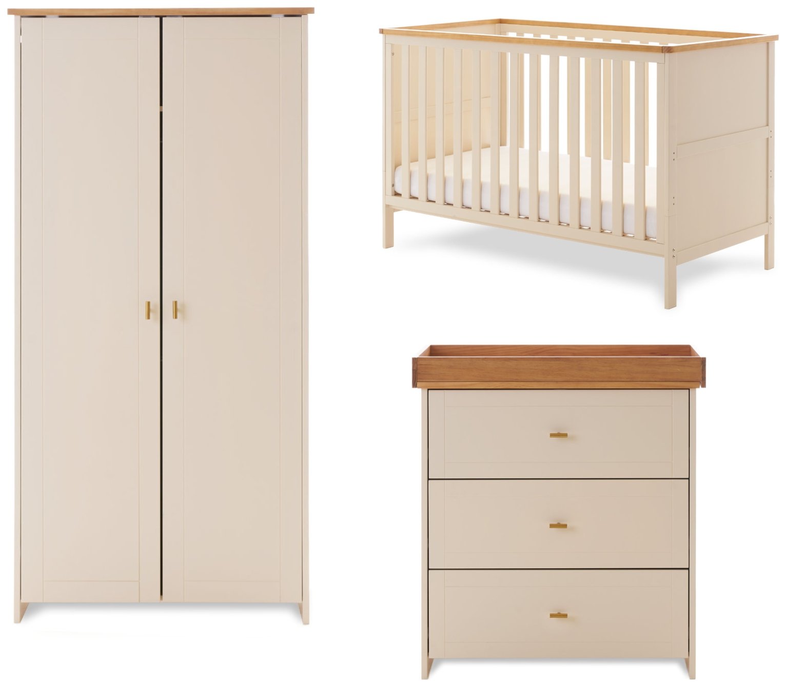 Obaby Evie Nursery 3 Piece Furniture Set - Cream