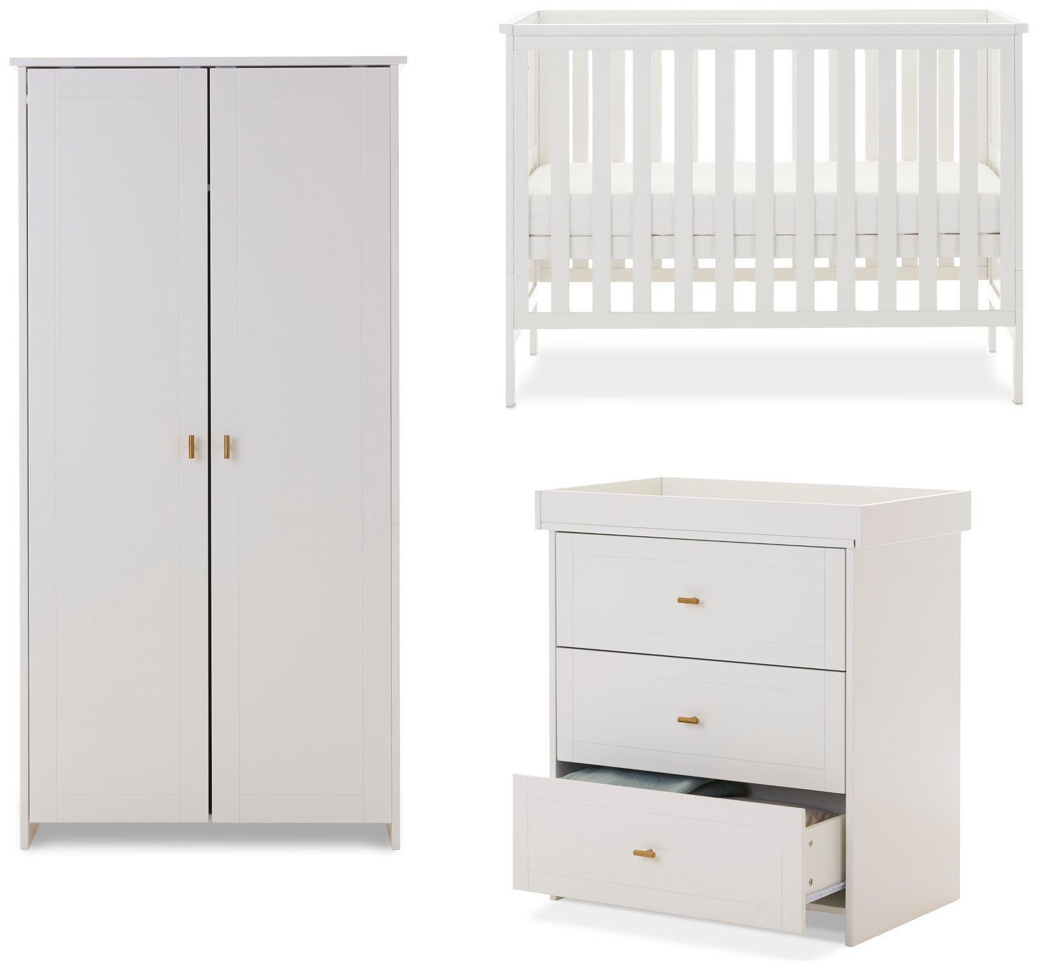 Obaby Evie Nursery 3 Piece Furniture Set - White
