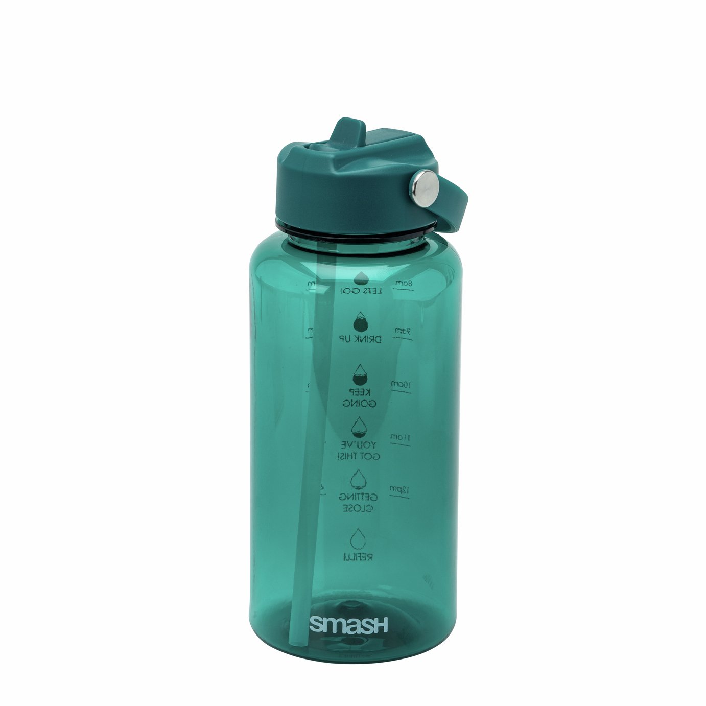 Smash Teal Water Bottle With Sipper Straw Cap - 800ml