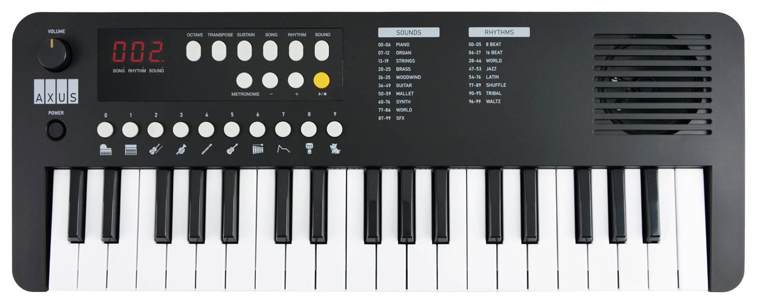 Axus Mini 37 Key Portable Electronic Keyboard - Black