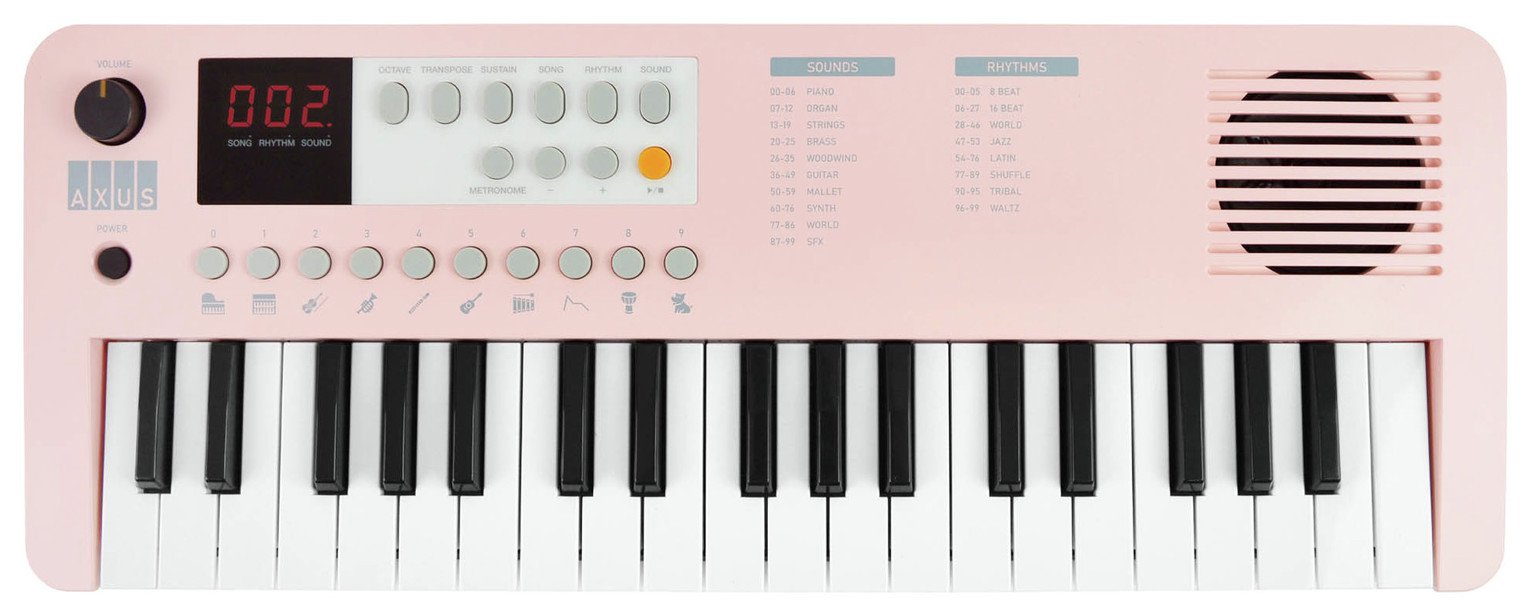 Axus Mini 37 Key Portable Electronic Keyboard - Pink