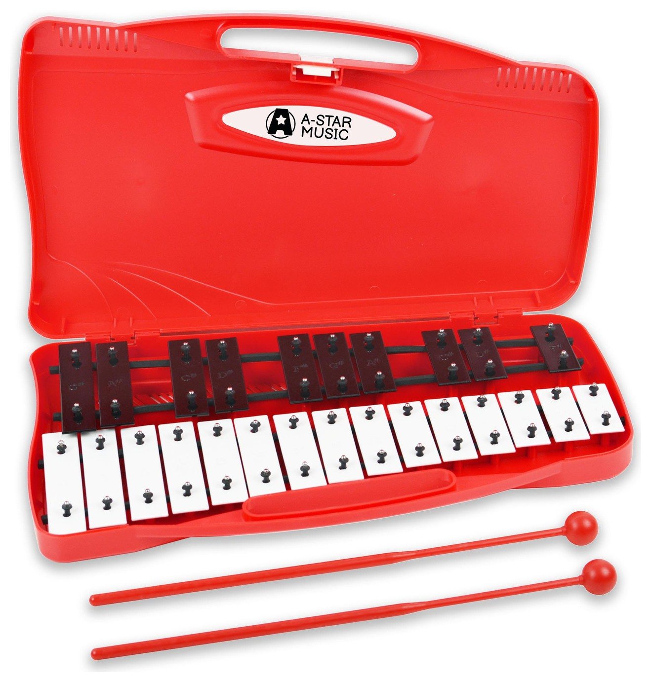 A-Star 25 Note Chromatic Glockenspiel - Red