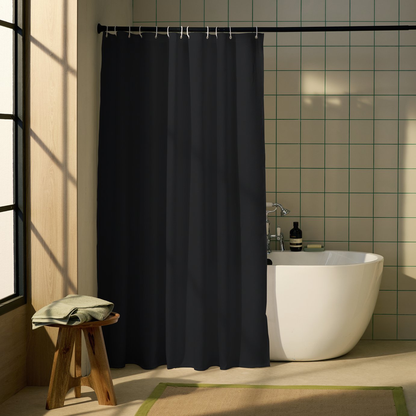 Argos Home White Waffle Shower Curtain