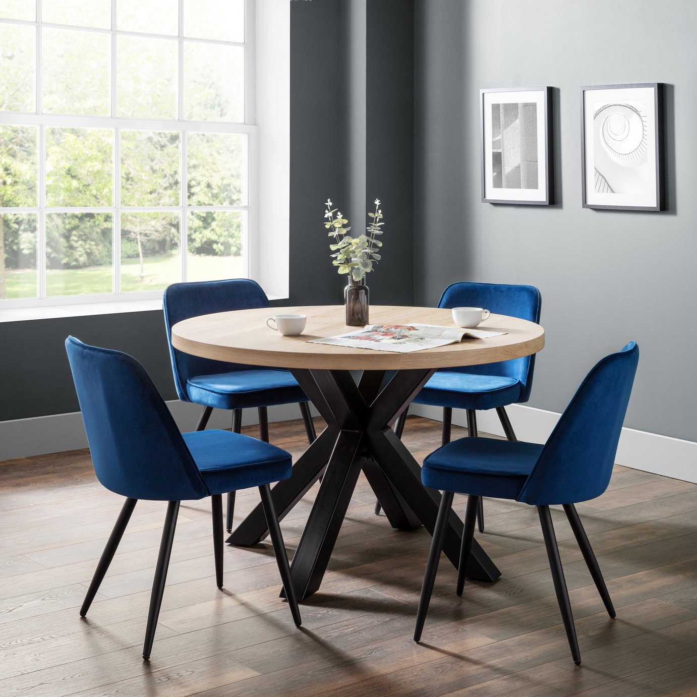 Julian Bowen Berwick Dining Table & 4 Chairs