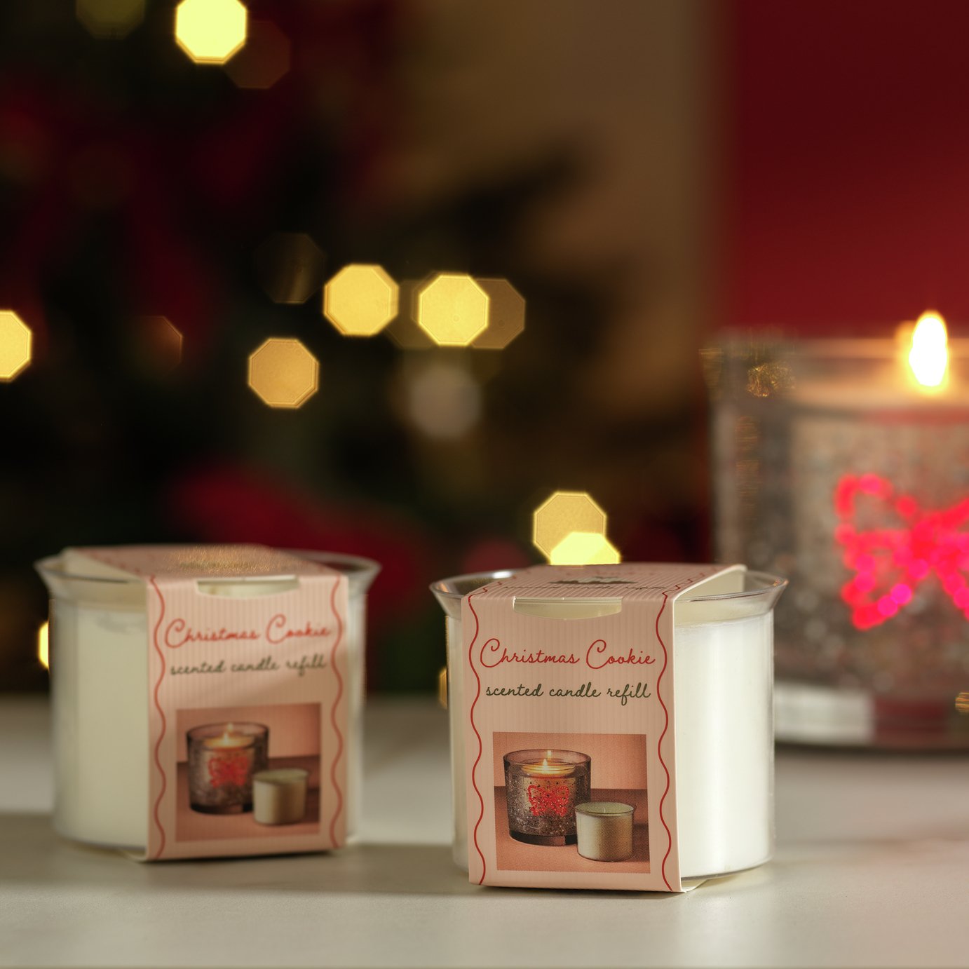 Argos Home Pack of 2 Gel Candle Refills - Christmas Cookie