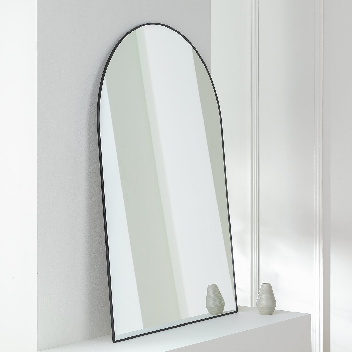 Habitat Black Arch Wall Mirror - 100x70cm