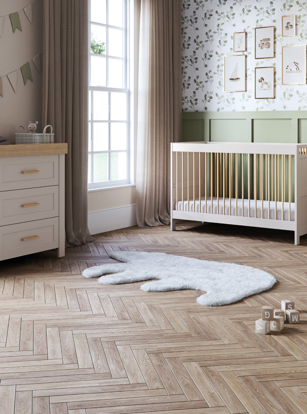 Silver Cross Seville Cot Bed and Mattress - Natural