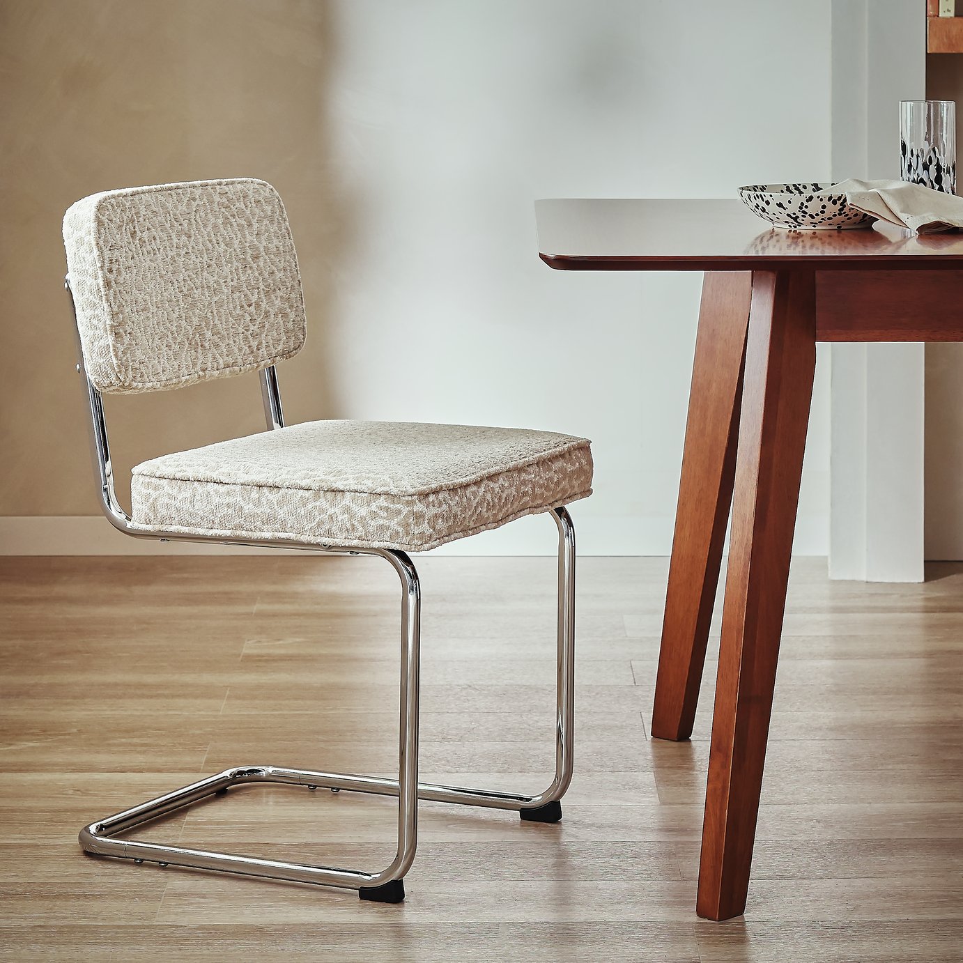 Habitat Enzu Metal Dining Chair - Leopard
