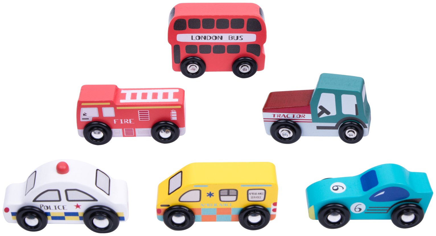 Chad Valley Wooden Vehicles 6 Pack