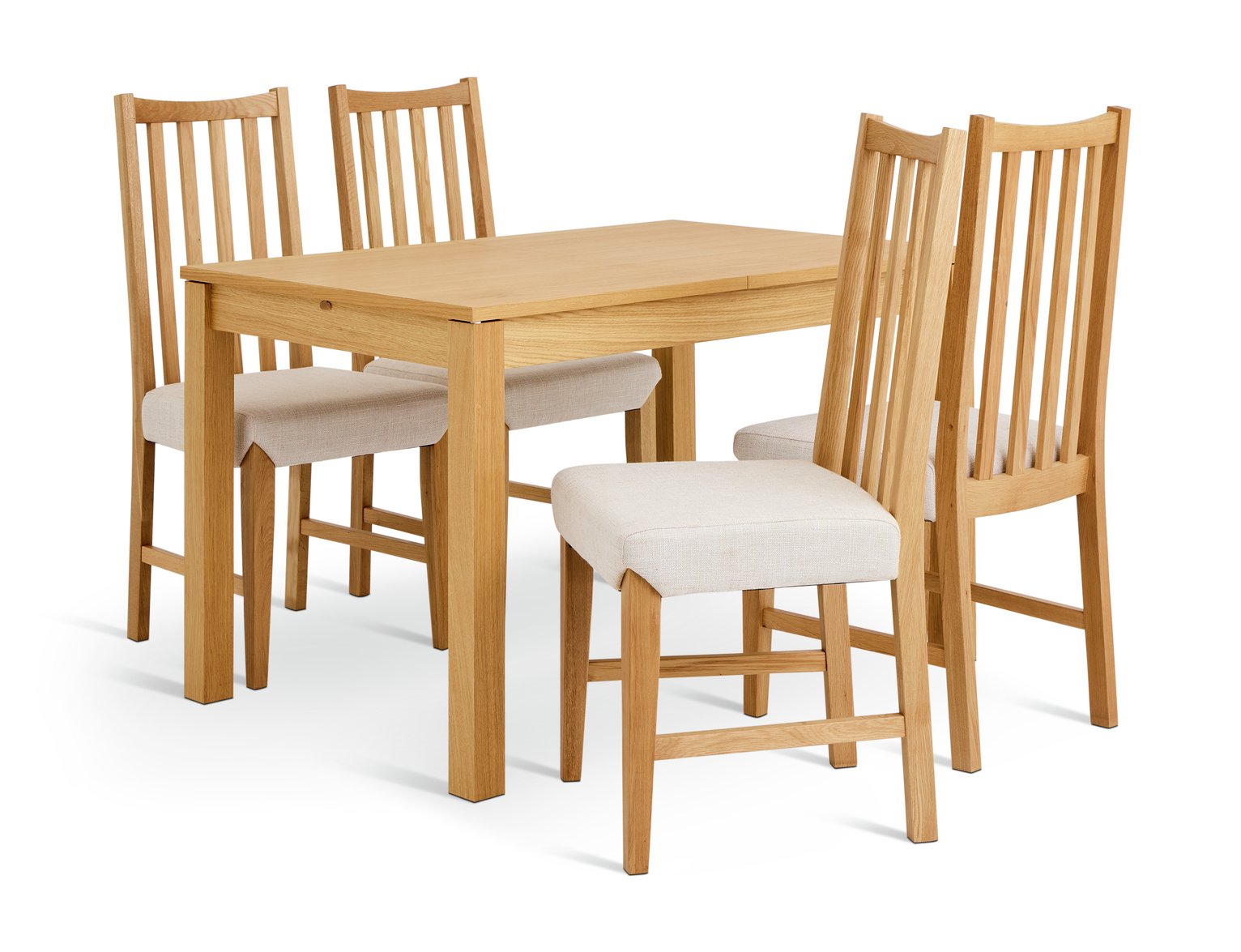 Habitat Clifton Natural Dining Table & 4 Oak Chairs
