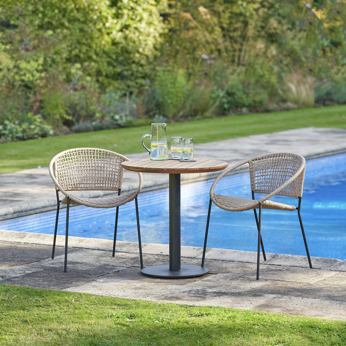 Pacific Dakota 2 Seater Rattan Effect Garden Bistro Set