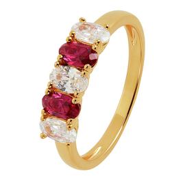Revere Gold Plated Silver Cubic Zirconia 5 Stone Ring