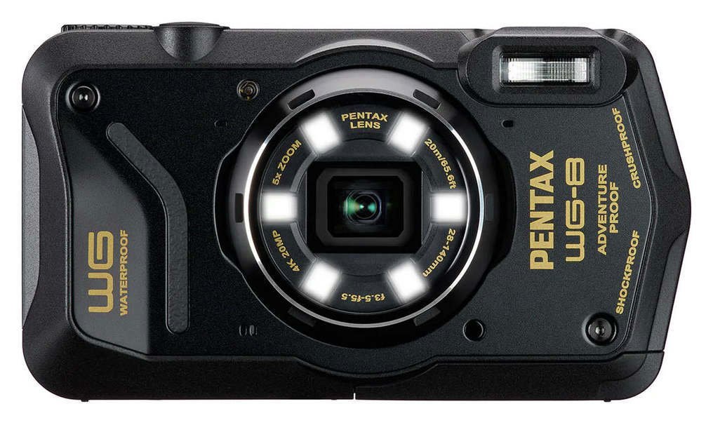 Pentax WG-8 20MP 5x Zoom Compact Digital Camera - Black