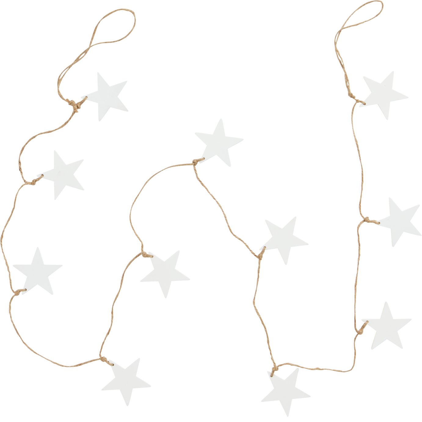 Habitat White Wood Star Garland