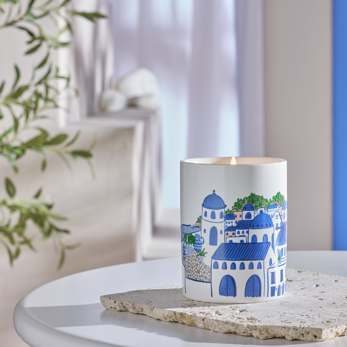 Habitat Ceramic Singlewick Candle - Santorini