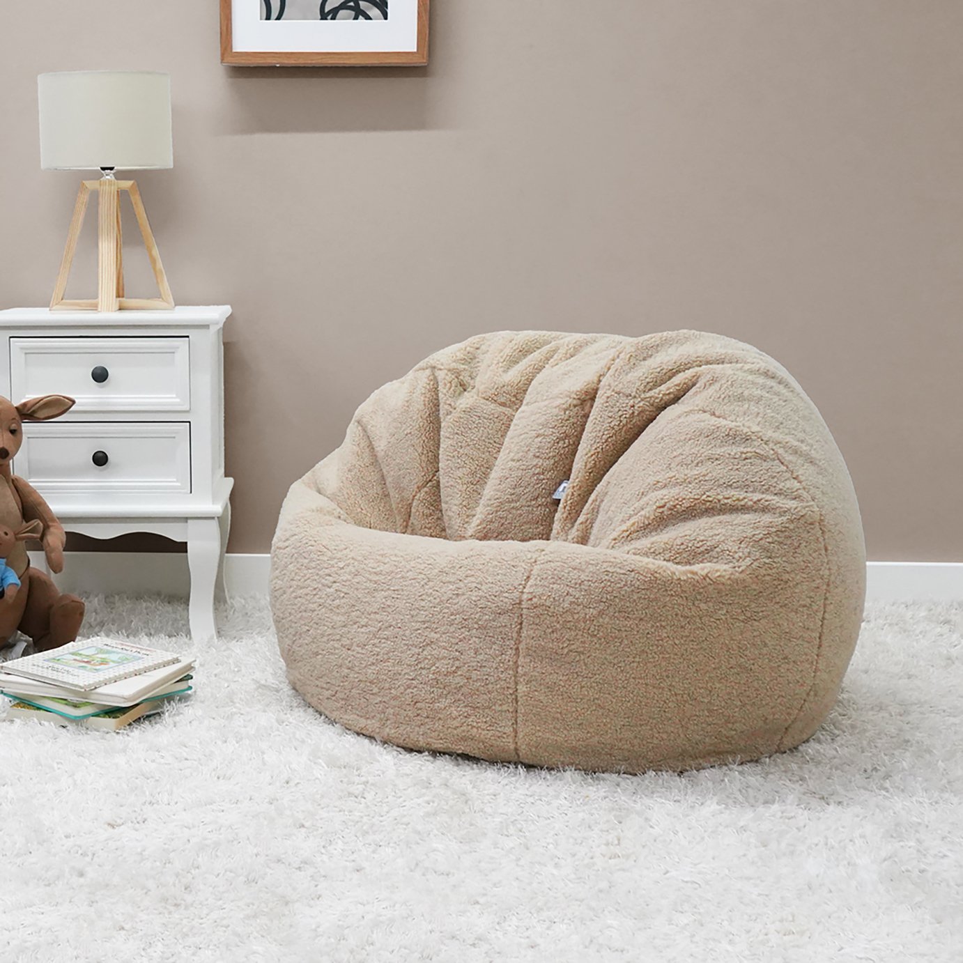 rucomfy Kids Fleece Slouchbag - Beige