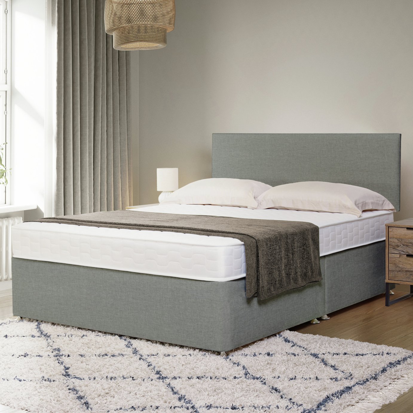 Argos Home Elmdon Memory Divan Bed - Kingsize
