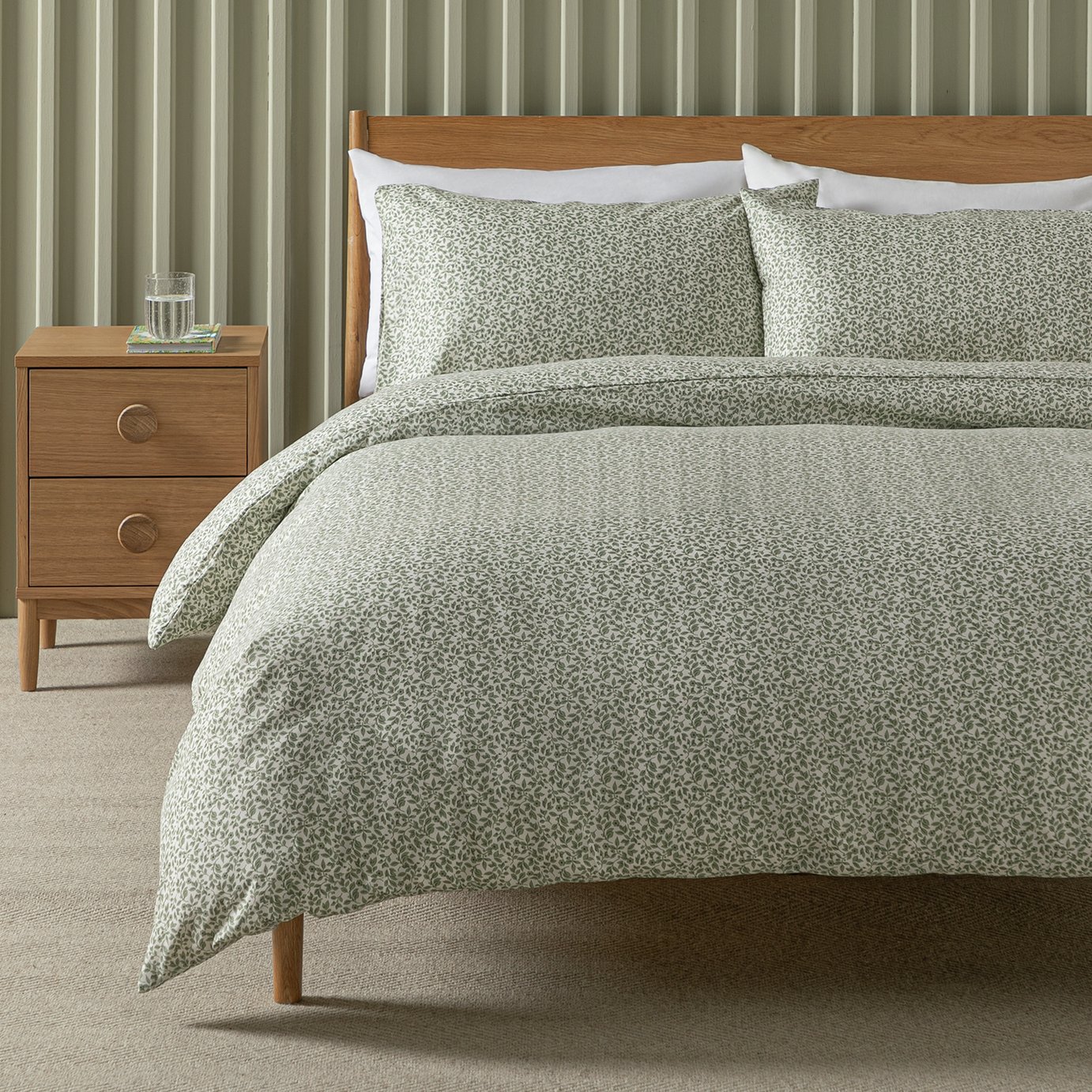 Argos Home Floral Print Soft Green Bedding Set