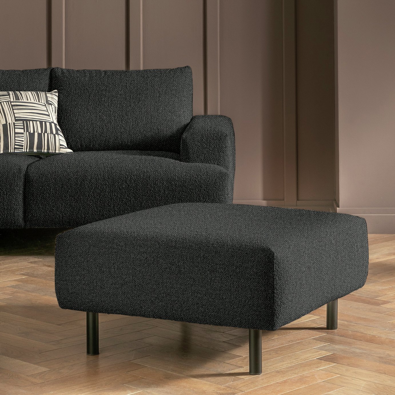 Habitat Julien Fabric Footstool