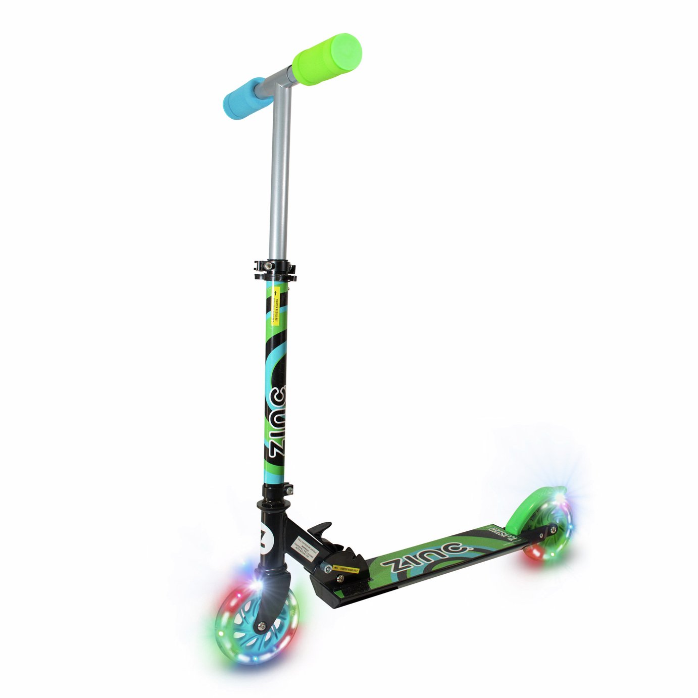 Zinc Twister Inline 2 Wheel Scooter - Blue & Green