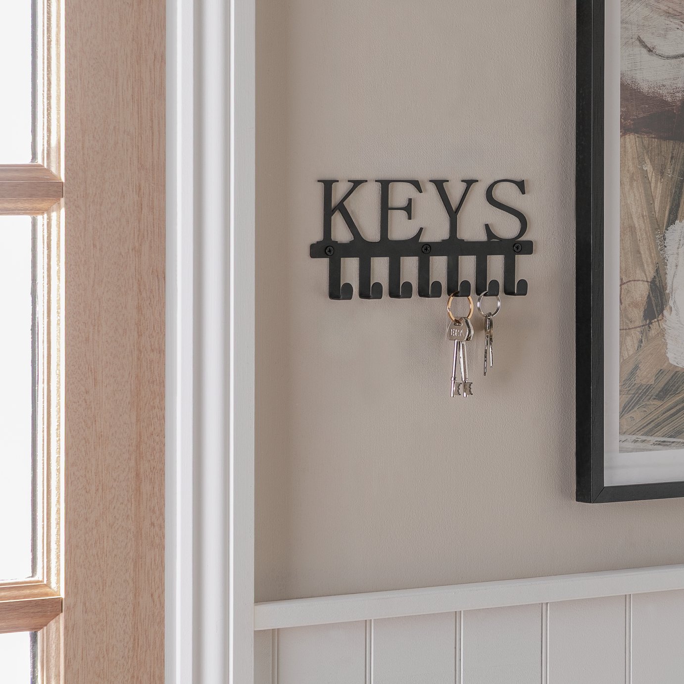 Argos Home 7 Piece Metal Key Hooks - Black