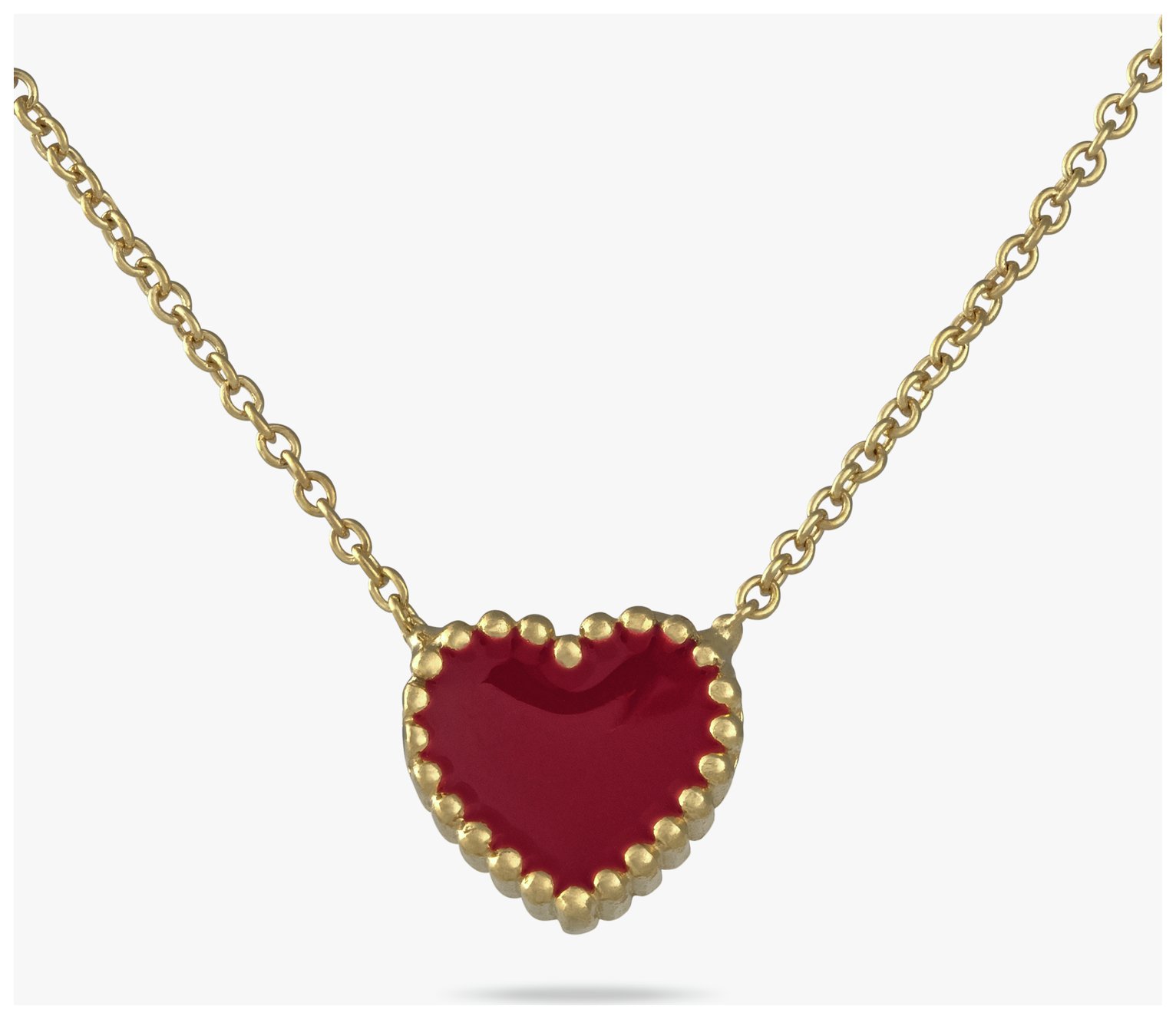 Revere Sterling Silver Fuchsia Enamel Heart Necklace