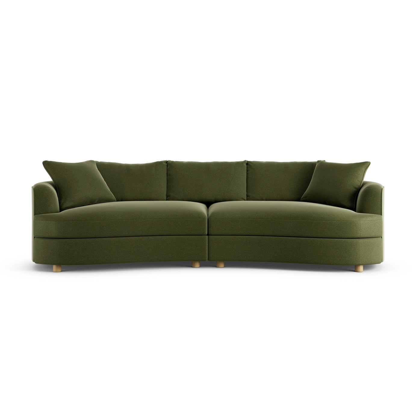 Habitat Sacha Velvet 4 Seater Sofa - Moss Green - Ash Leg
