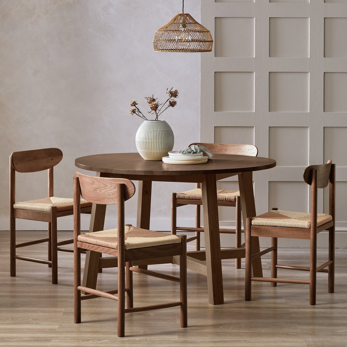 Habitat Trieste Walnut Dining Table And 4 Walnut Chairs