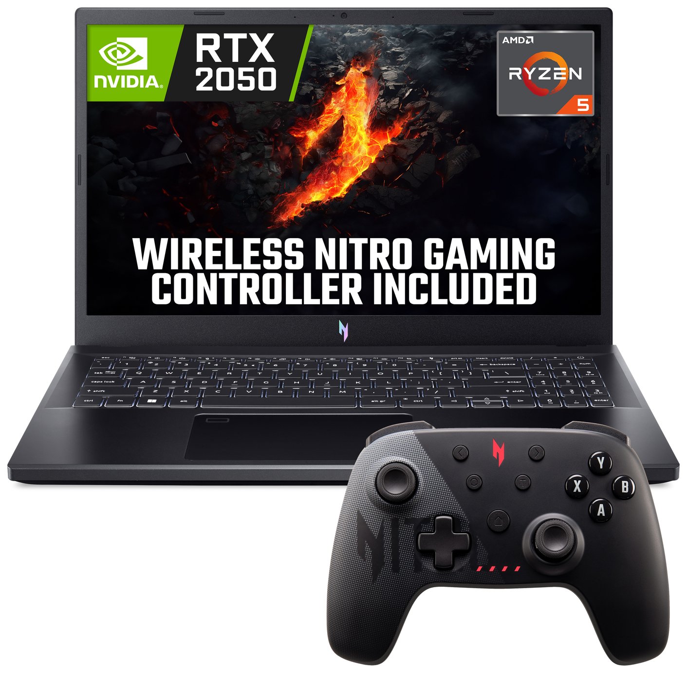 Acer V15 15.6in R5 8GB 512GB RTX 2050 Gaming Laptop Bundle