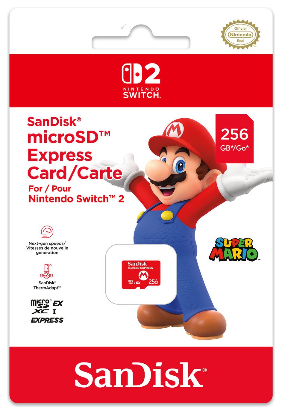 SanDisk 256GB microSD Express Card for Nintendo Switch 2
