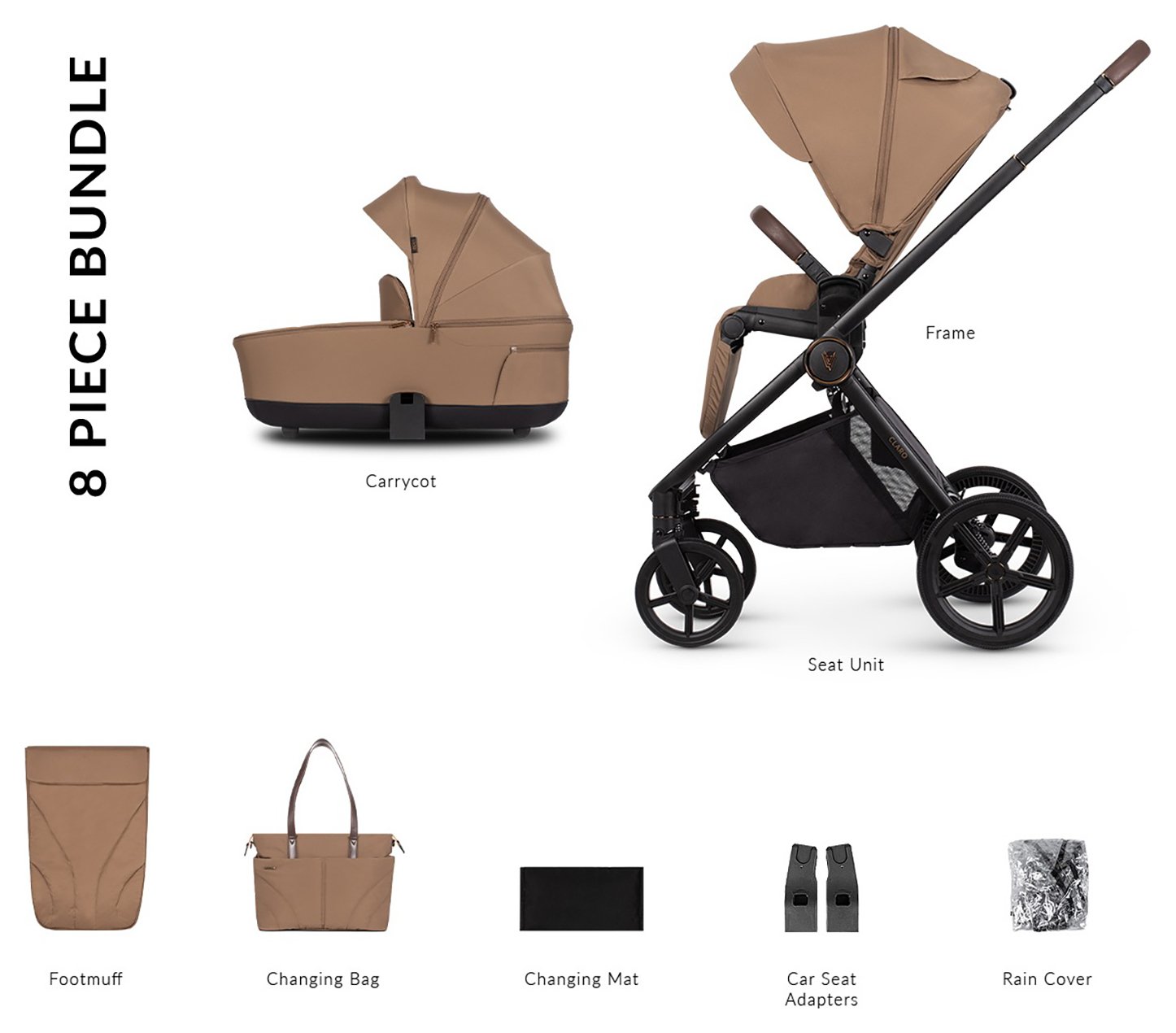 Venicci Claro 2 In 1 Pushchair - Caramel