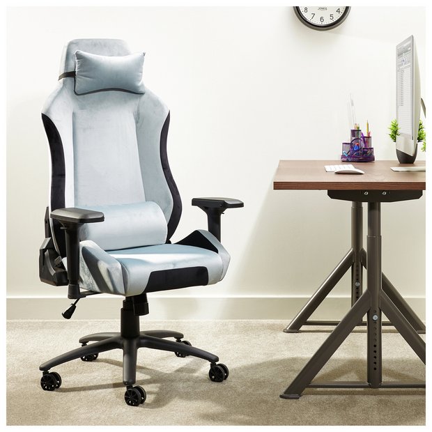 Buy X Rocker Messina Fabric Gaming Office Chair Silver Gaming chairs Argos