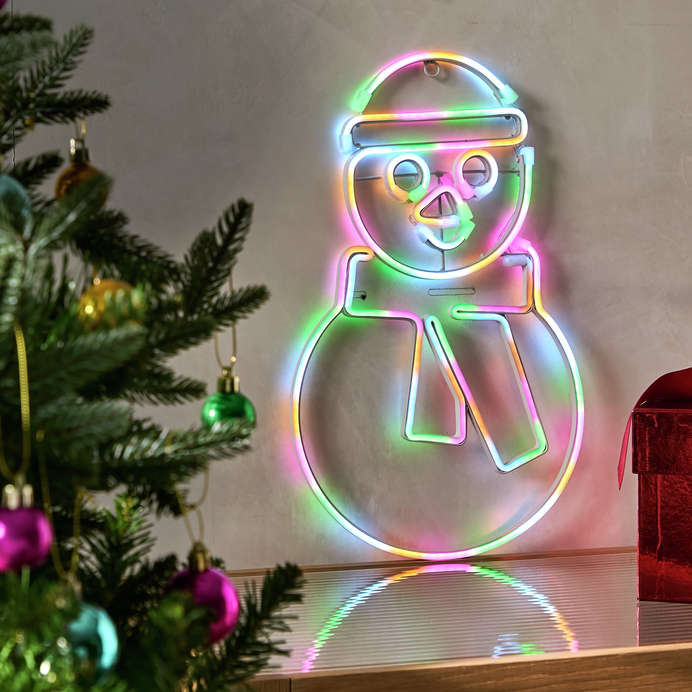 Argos Home Light Up Neon Snowman Christmas Decoration