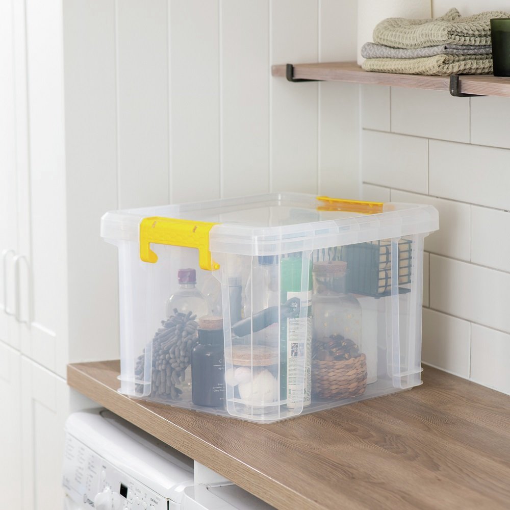 Strata Stackmaster 35 Litre Plastic Storage Box - Clear